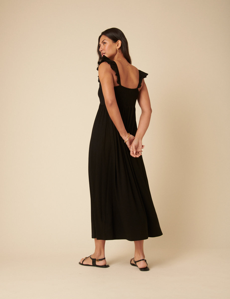 Black Jojo Sweetheart Maxi Dress