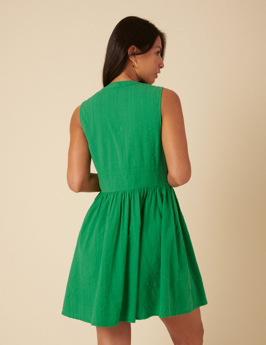 Green Sleeveless Starlight Mini Dress