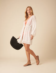 White Broderie Anglaise Beach Kimono