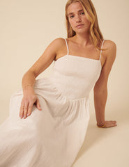 Stone Ruched Drop Waist Imogen Midi Dress