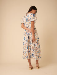 White Floral Starlight Midi Dress