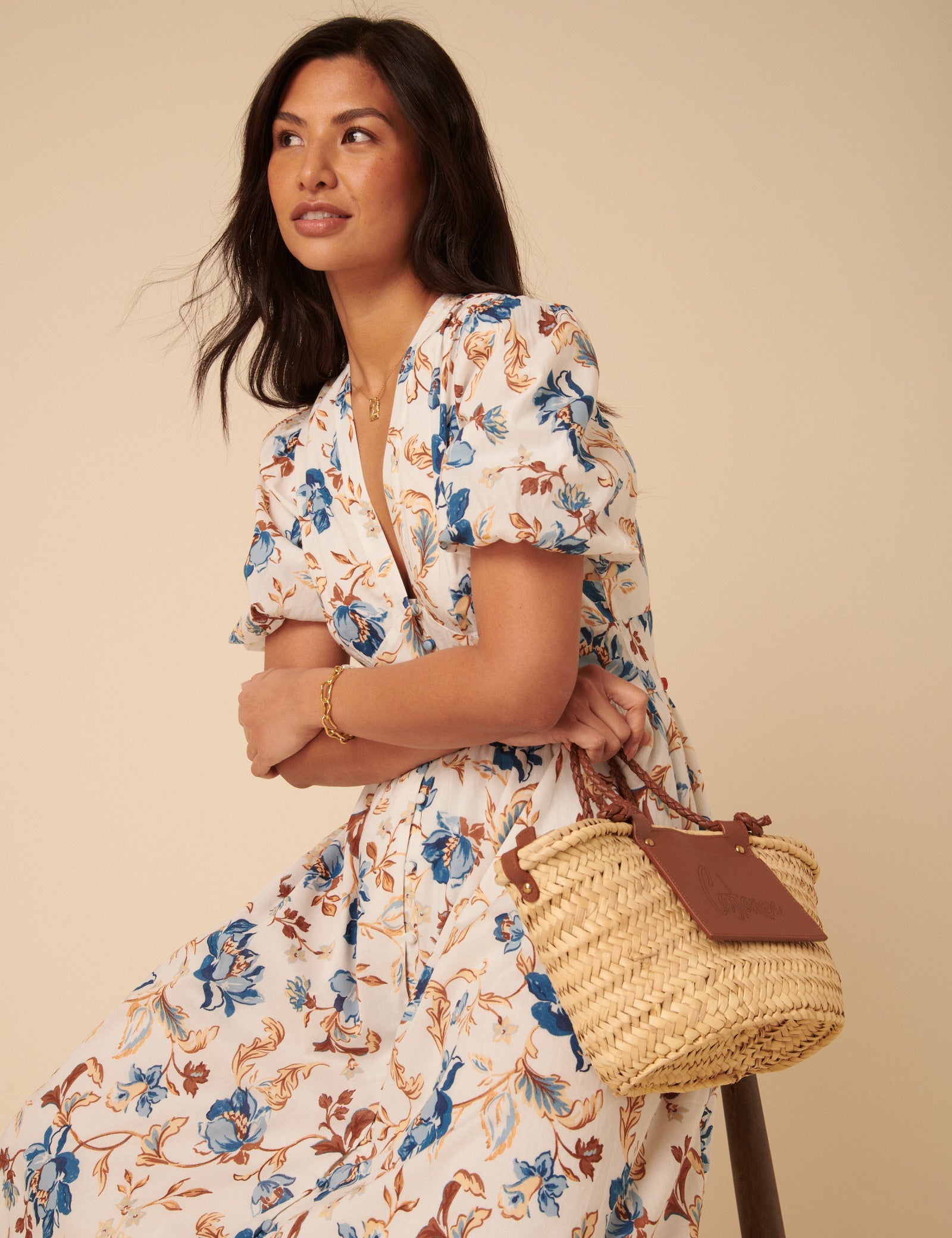 White Floral Starlight Midi Dress