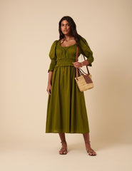 Khaki Ariel Midi Dress