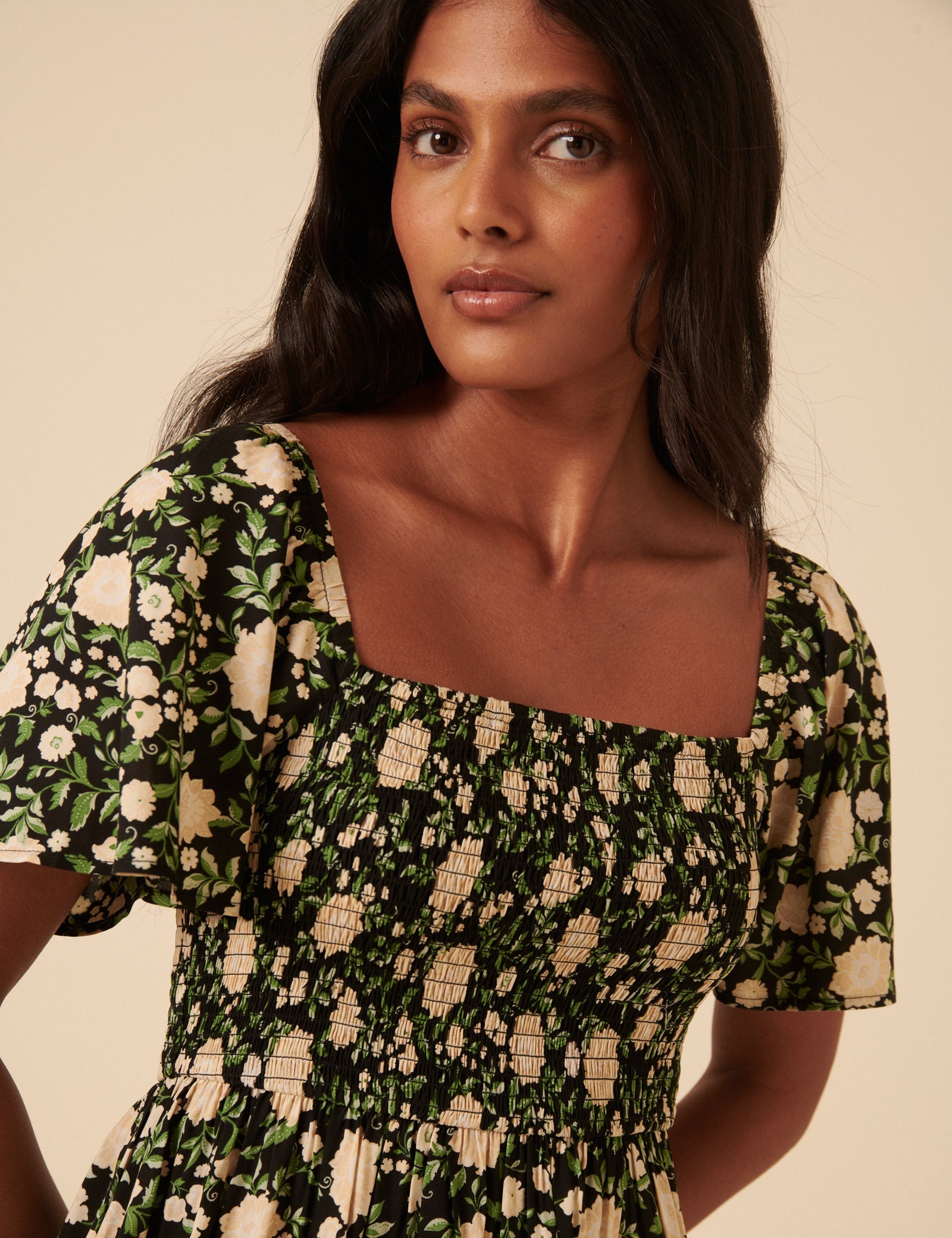 Black Floral Bella Mini Dress