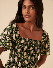 Black Floral Bella Mini Dress