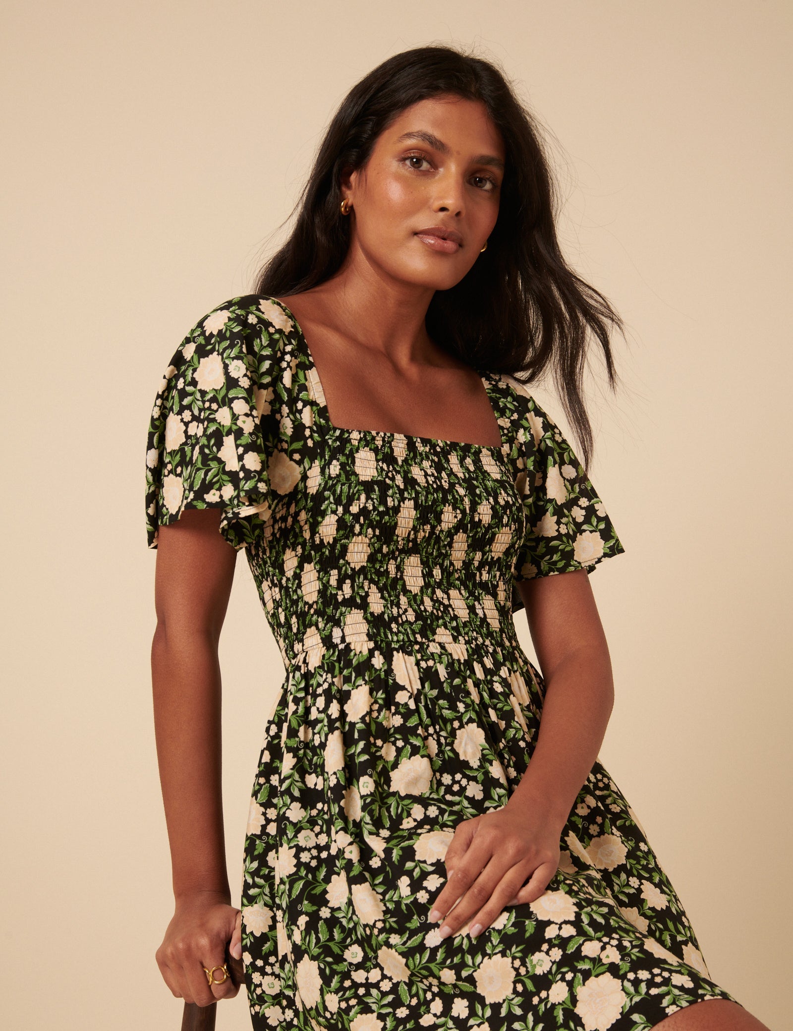 Black Floral Bella Mini Dress