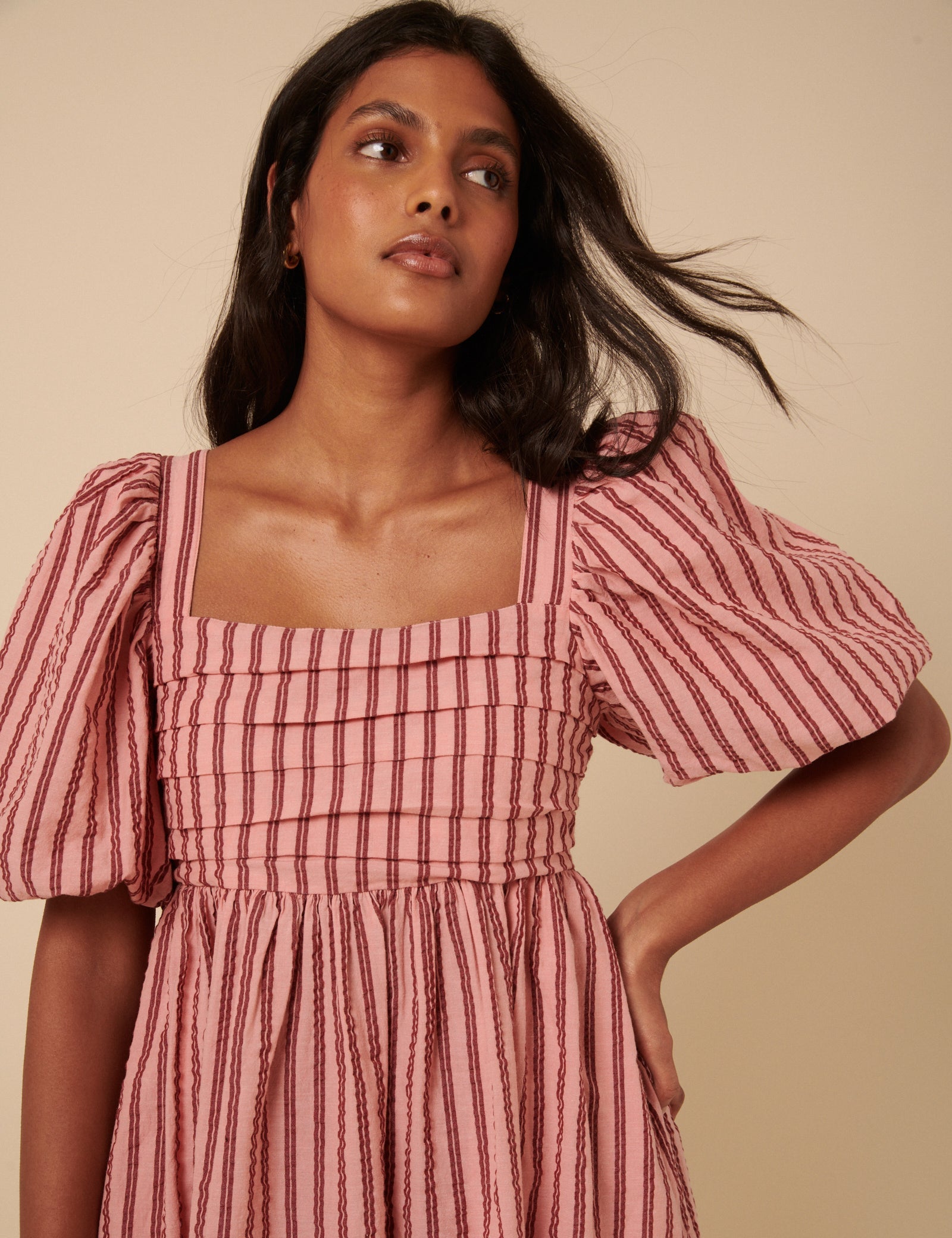 Pink And Red Striped Nova Mini Dress