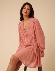 Pink Long Sleeve Marley Mini Dress