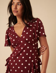Brown Polka Dot Lydney Mini Dress