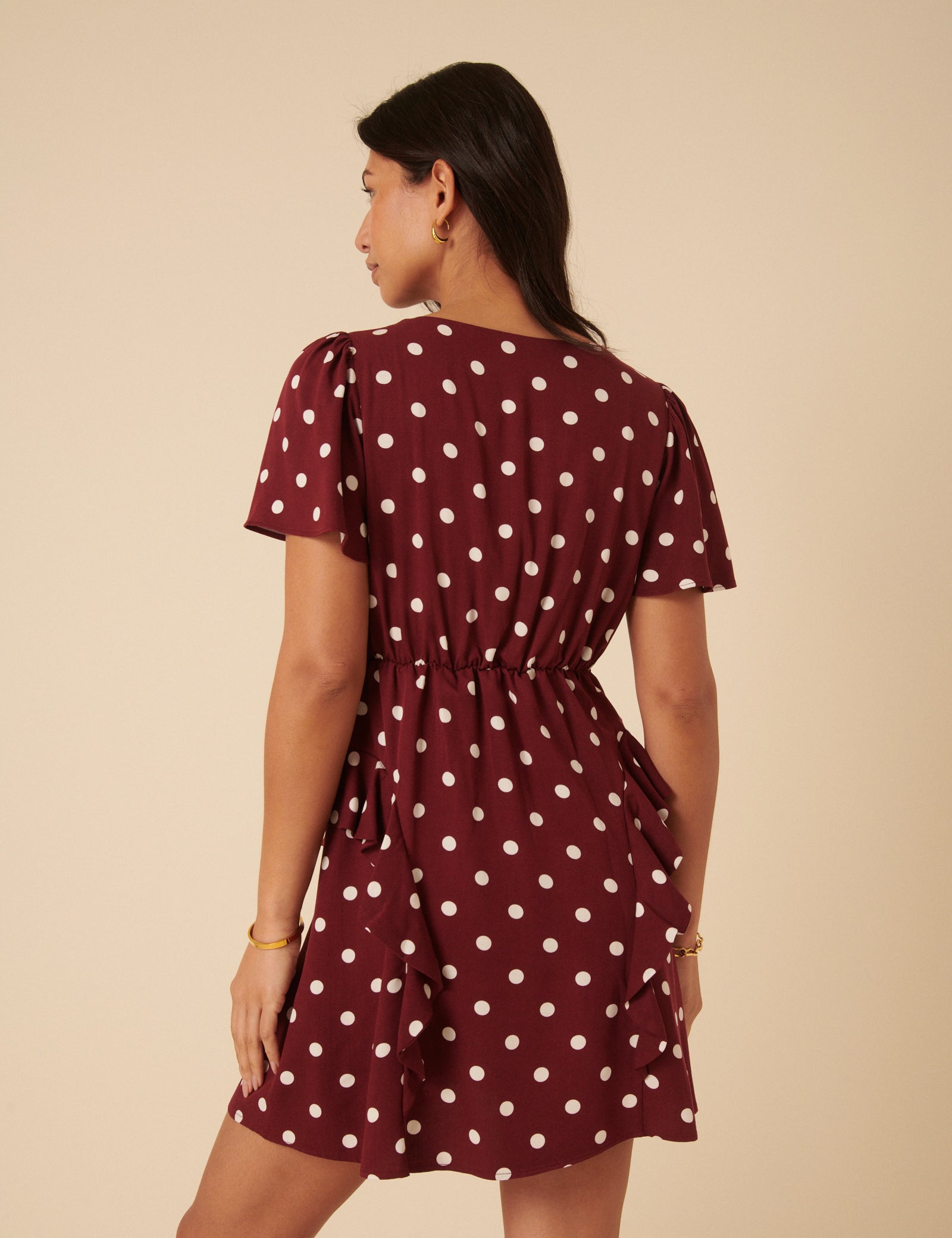 Brown Polka Dot Lydney Mini Dress