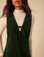 Forest Green Nila Pinafore Mini Dress