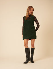 Forest Green Piper Pinafore Mini Dress