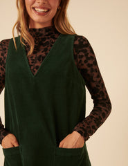 Forest Green Piper Pinafore Mini Dress