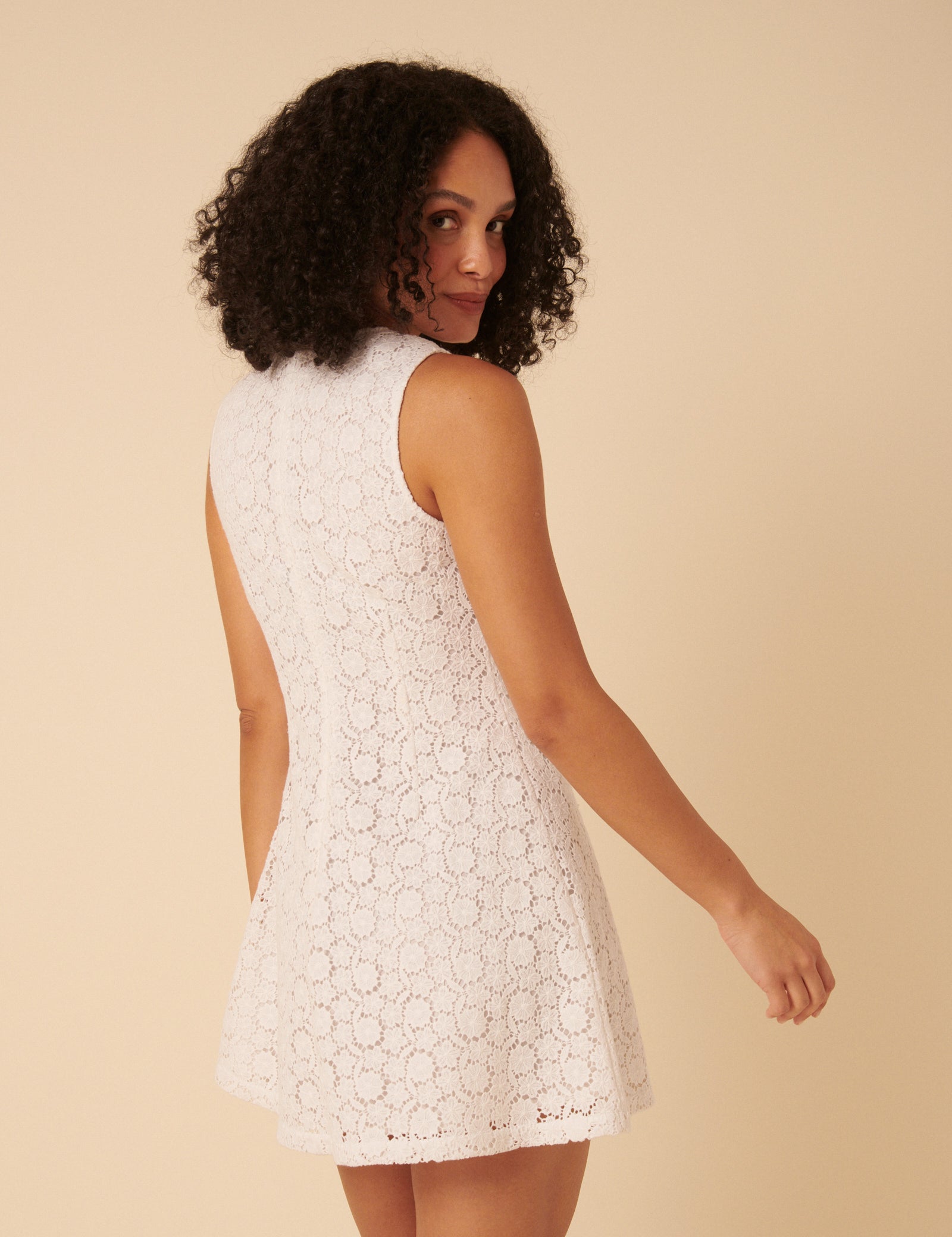 White Floral Broderie Anglaise Juno Mini Dress