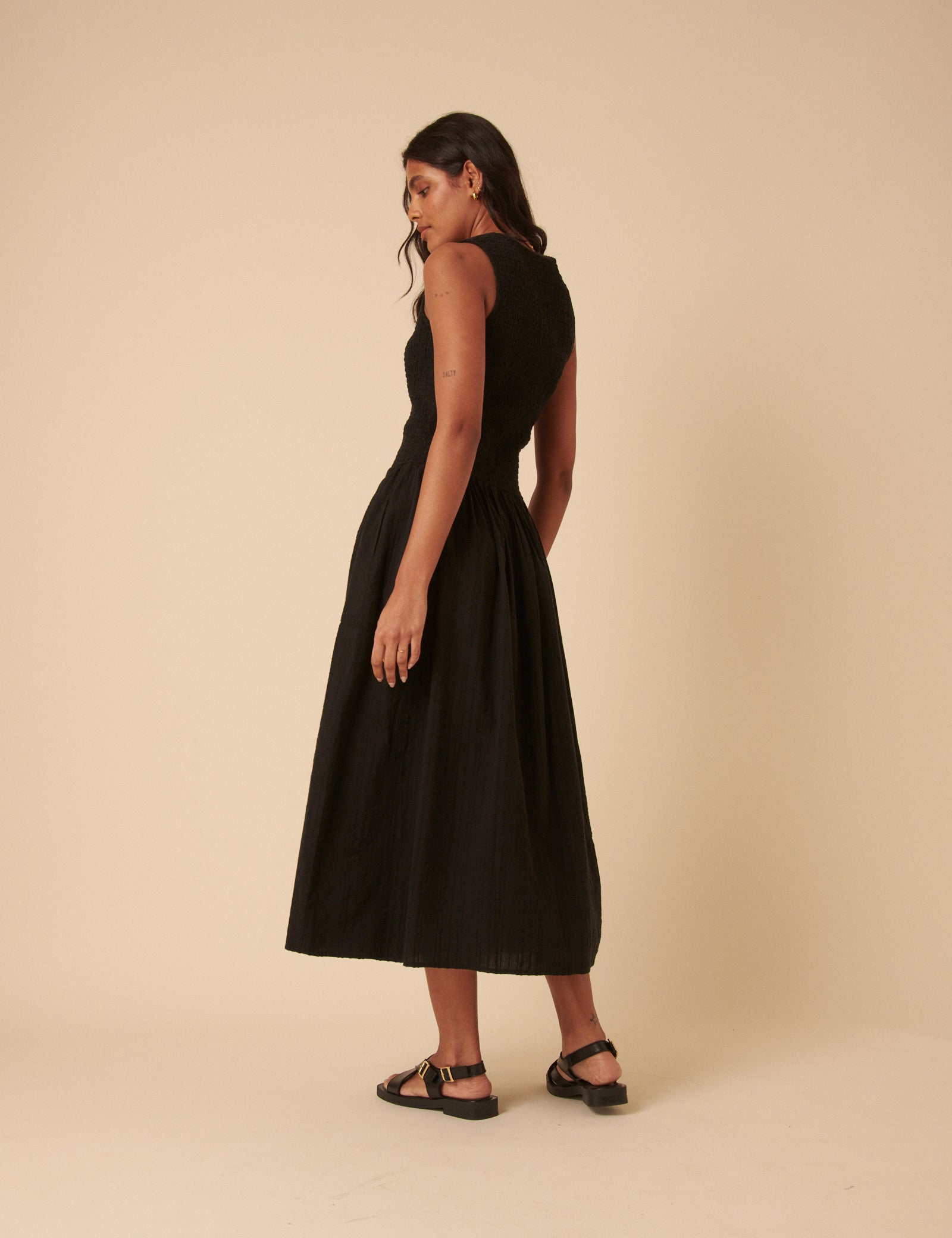Black Bow Front Luisa Midi Dress