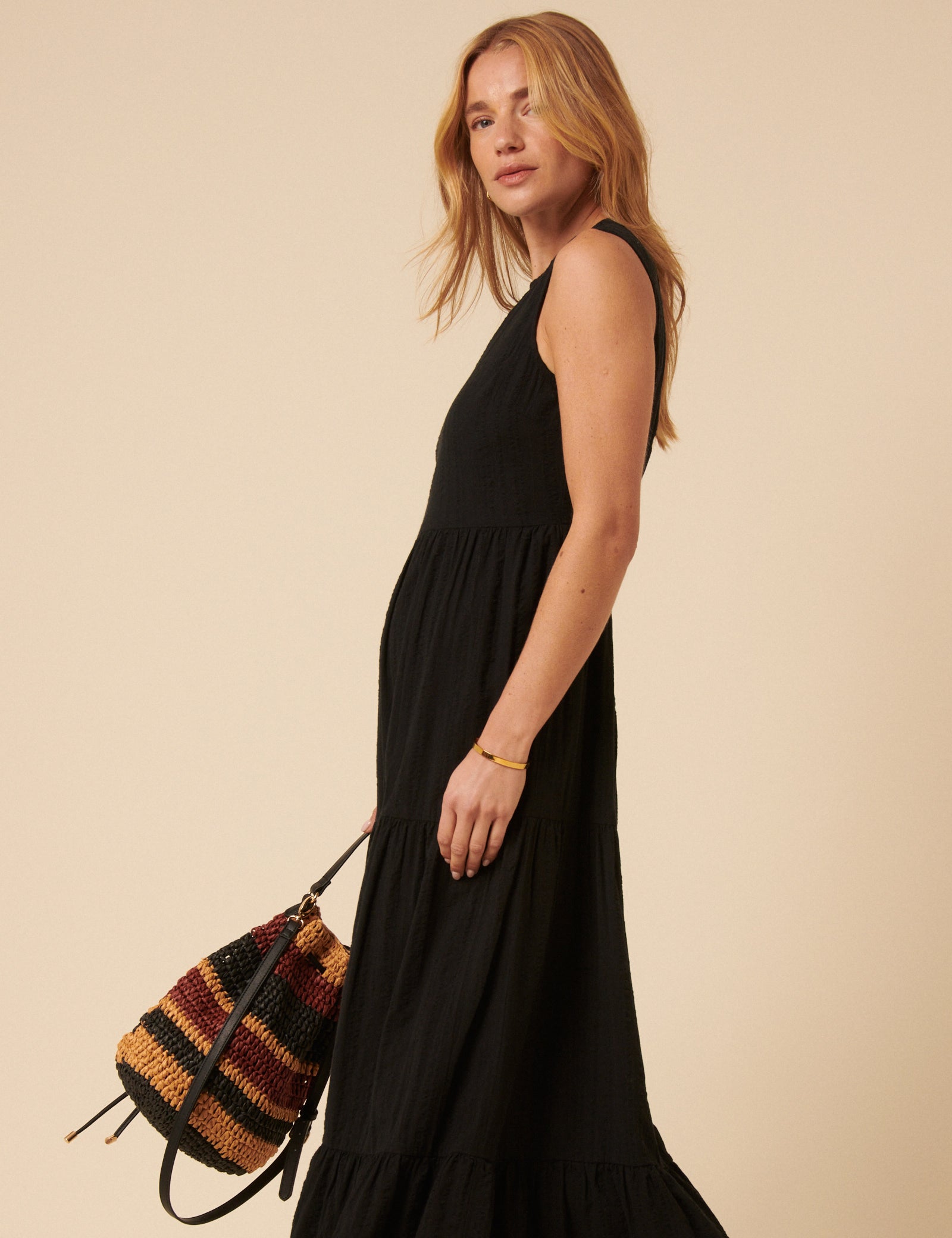 Black Tiered Astrid Maxi Dress