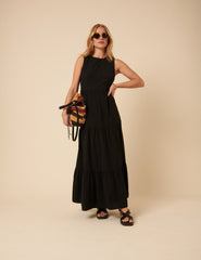 Black Tiered Astrid Maxi Dress
