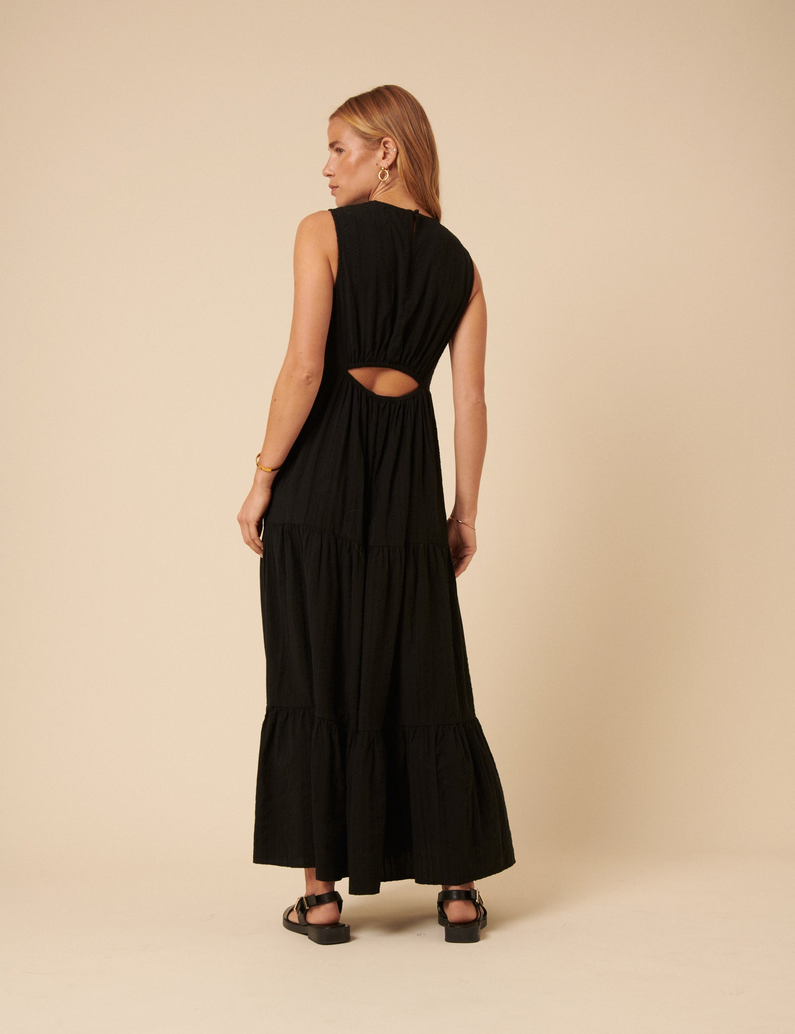 Black Tiered Astrid Maxi Dress