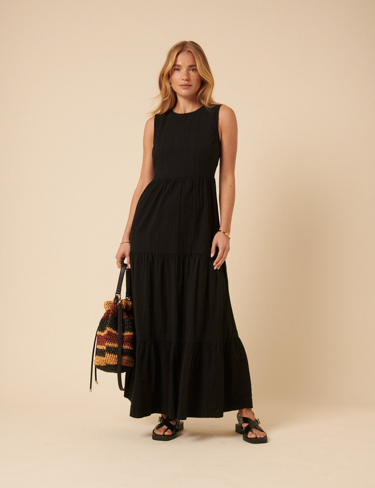 Black Tiered Astrid Maxi Dress