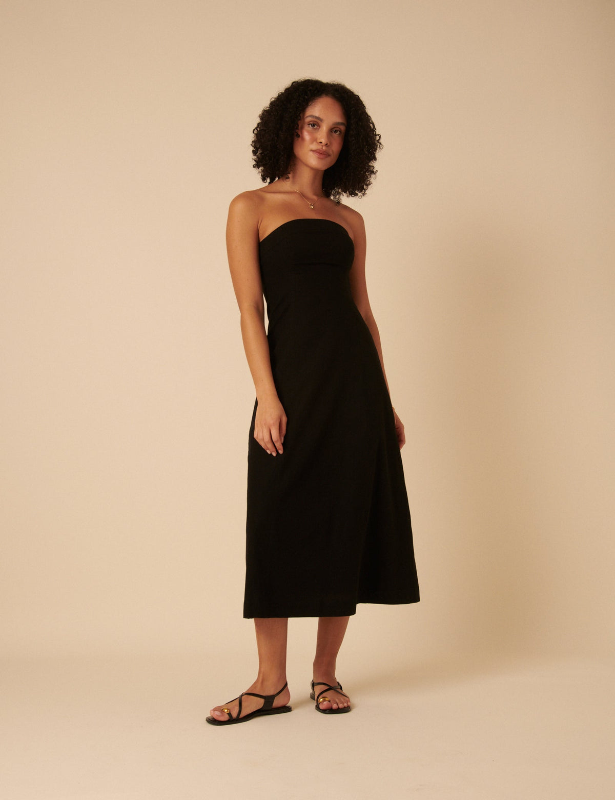 Black Tie Front Gayle Midi Dress