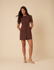 Brown Tailored Tara Mini Dress