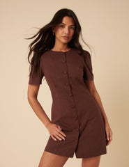 Brown Tailored Tara Mini Dress
