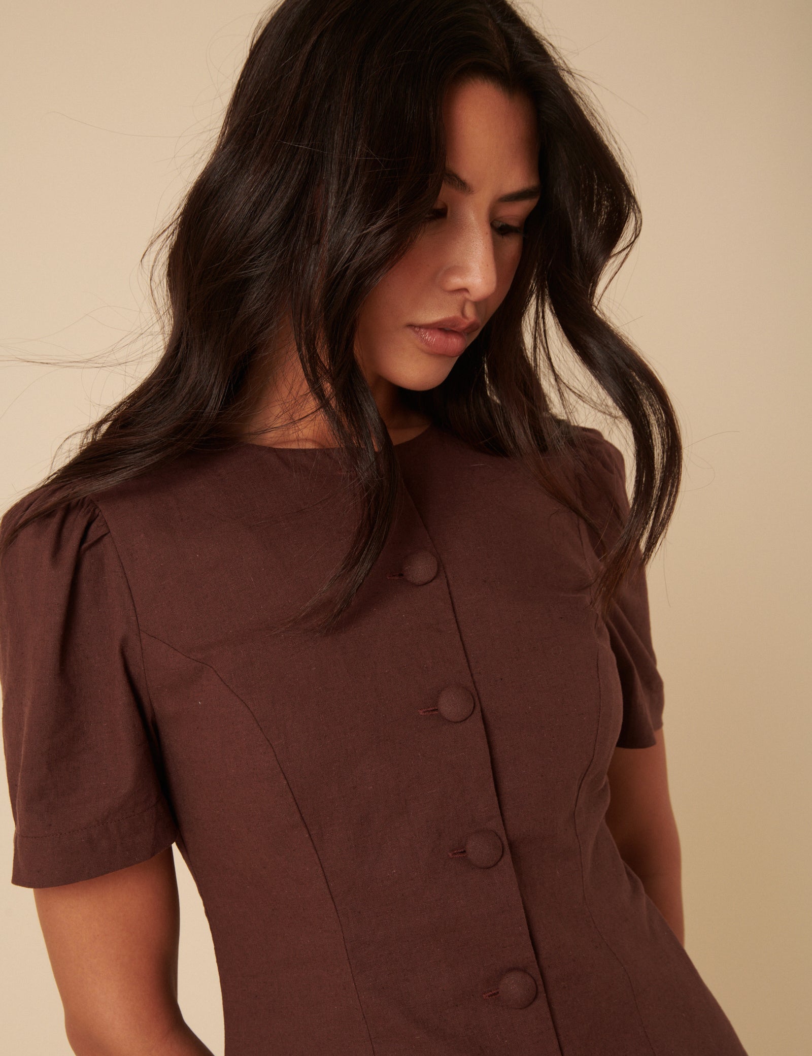 Brown Tailored Tara Mini Dress