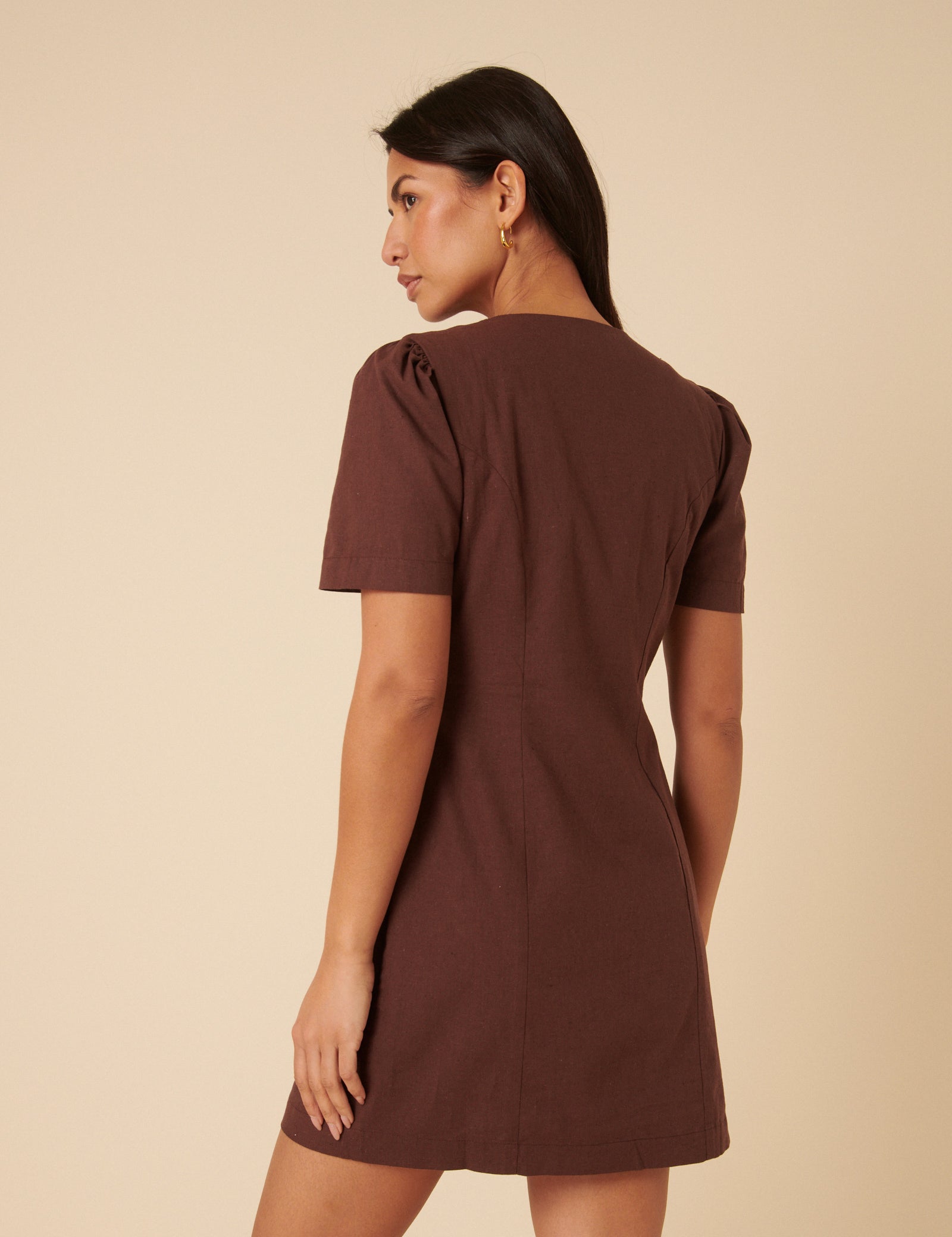 Brown Tailored Tara Mini Dress