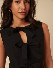 Black Bow Front Bertha Jumpsuit