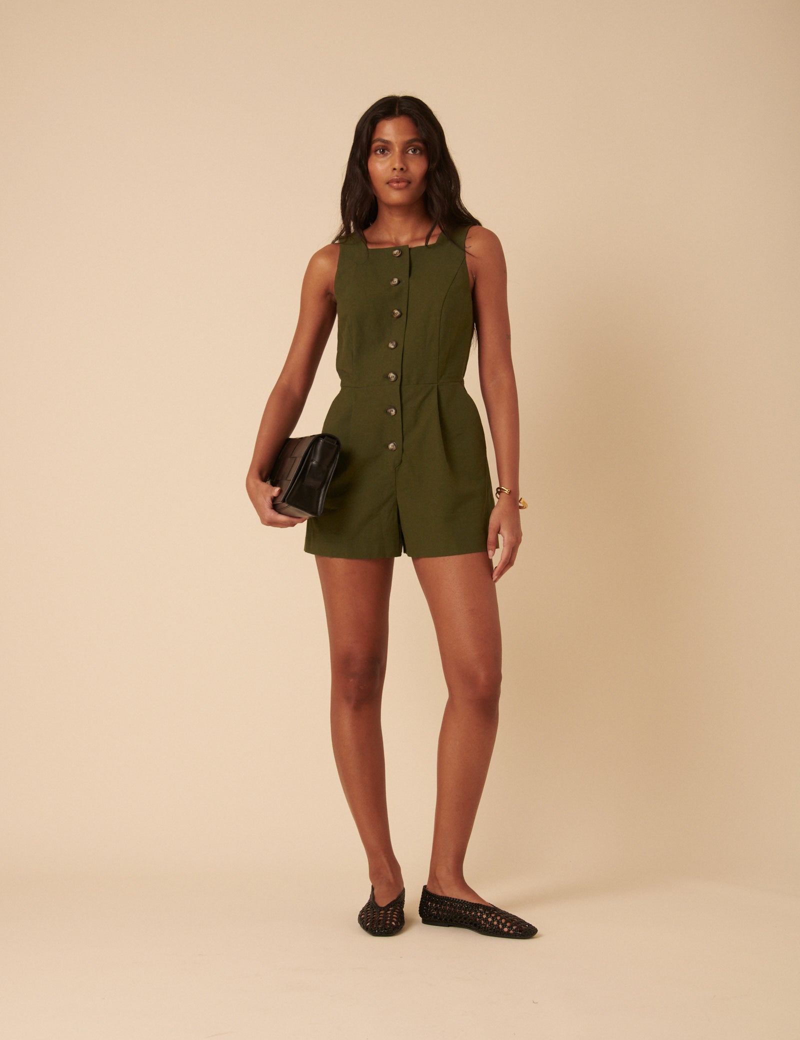 Khaki Peri Playsuit
