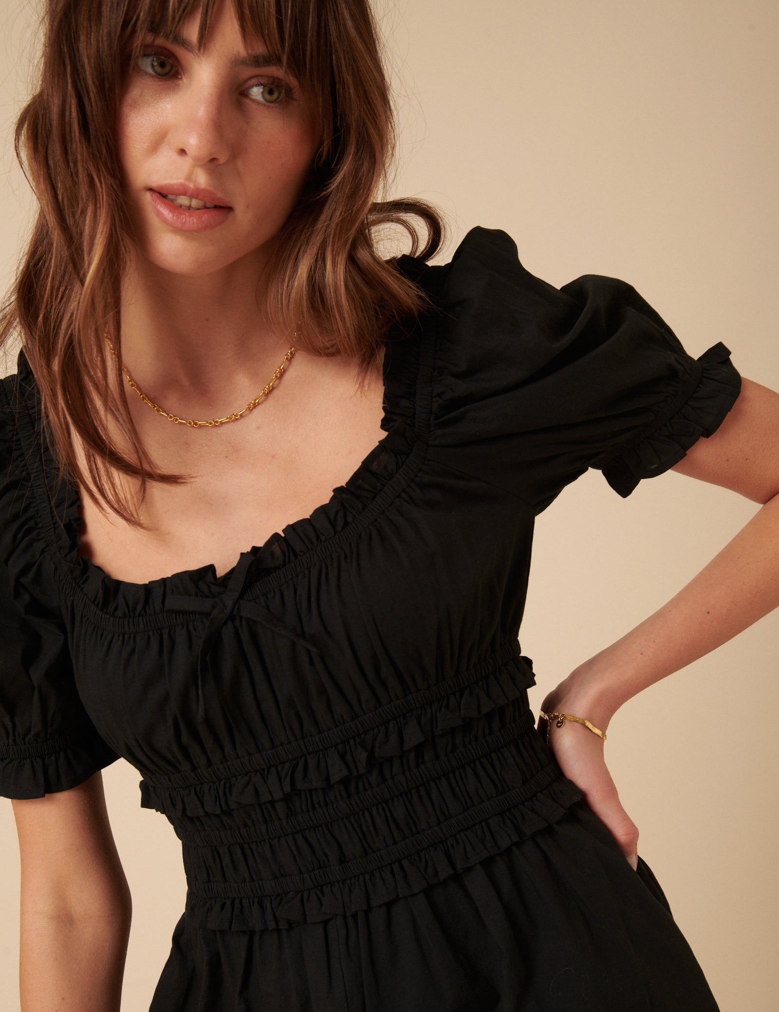 Black Ruched Callie Playsuit