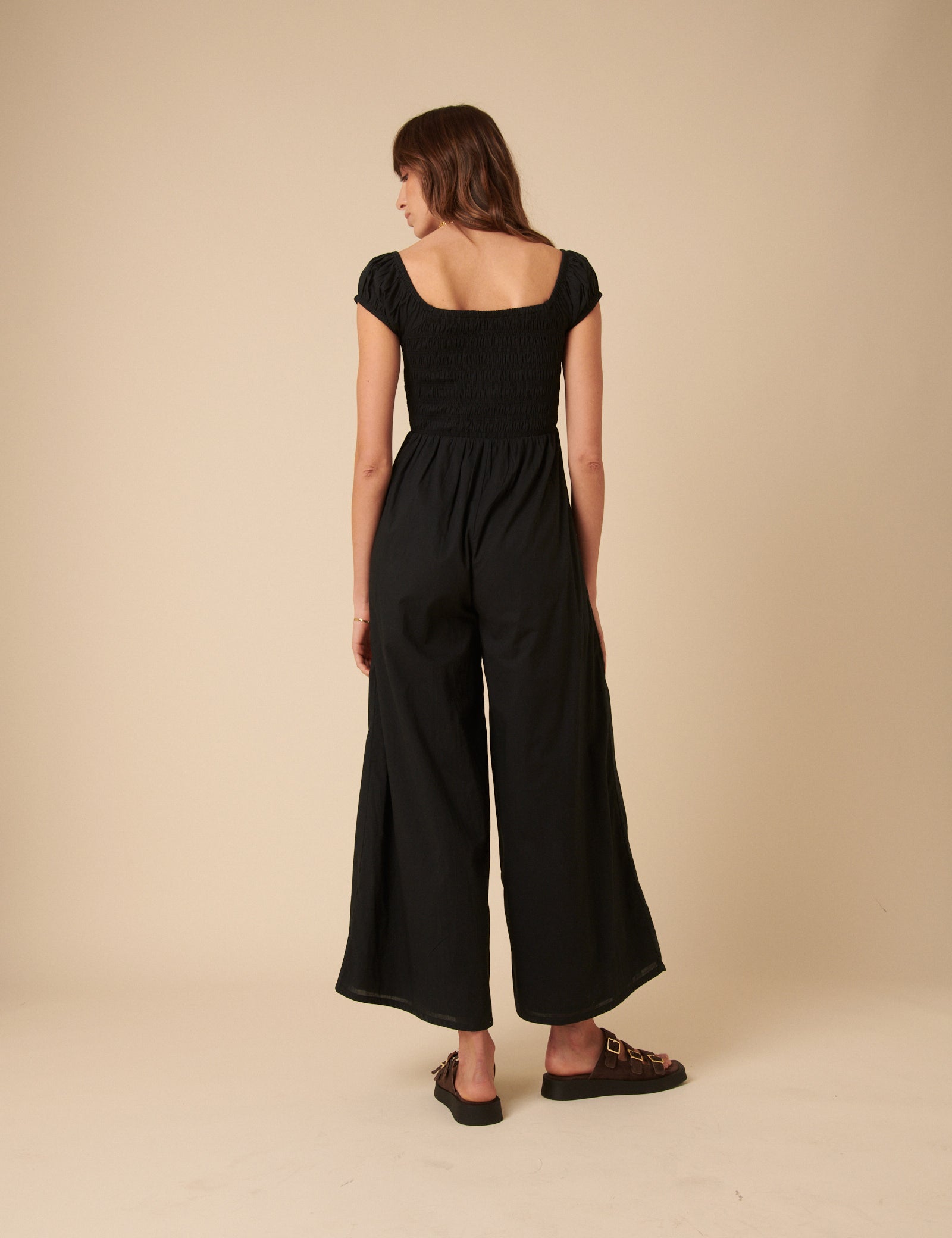 Black Shirred Bodice Alaska Jumpsuit