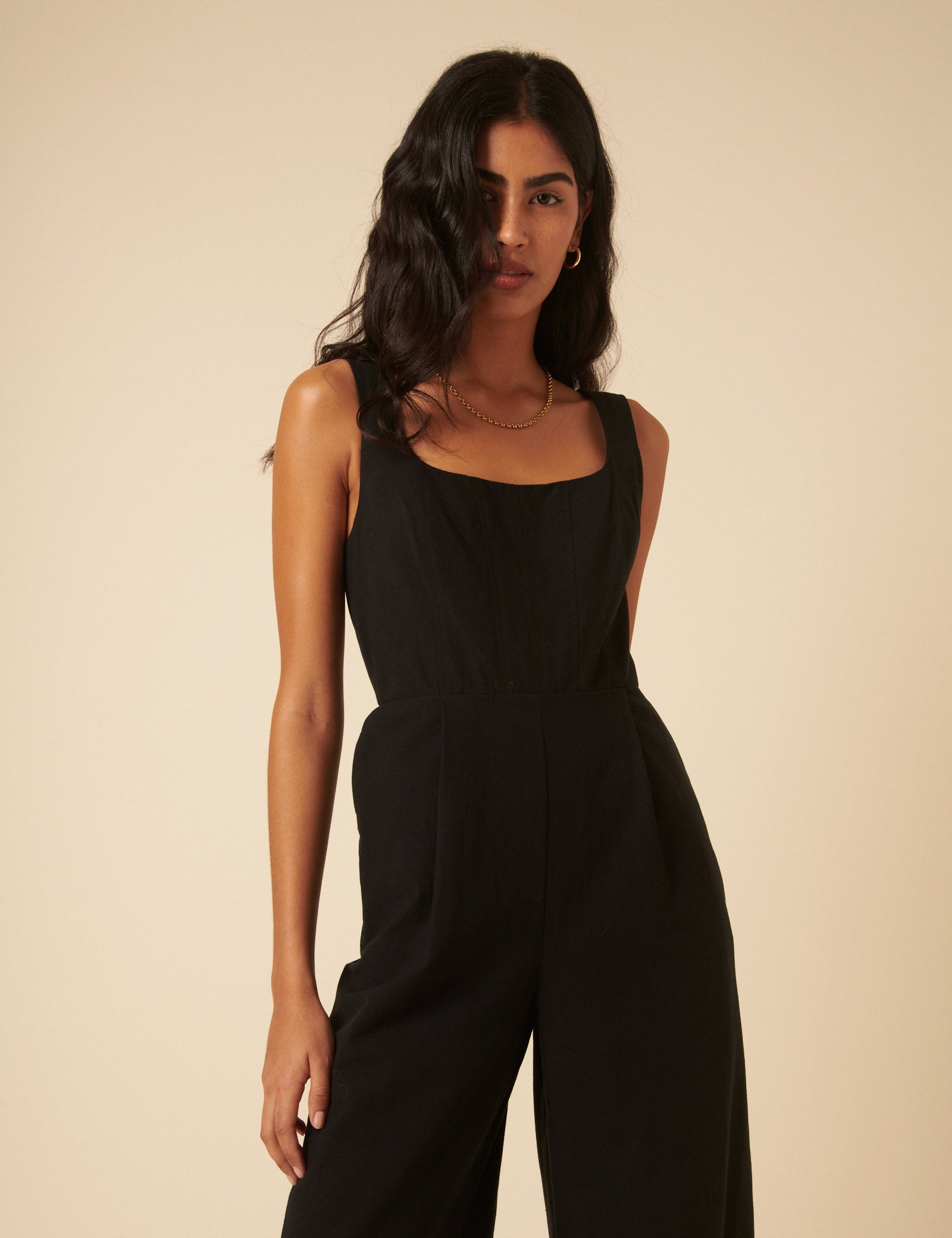 Black Scoop Neck Jumpsuit