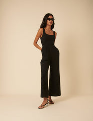 Black Scoop Neck Jumpsuit