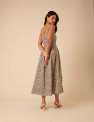 Cream Ditsy Floral Bandeau Felicity Midi Dress