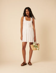 White Drop Waist Cora Mini Dress