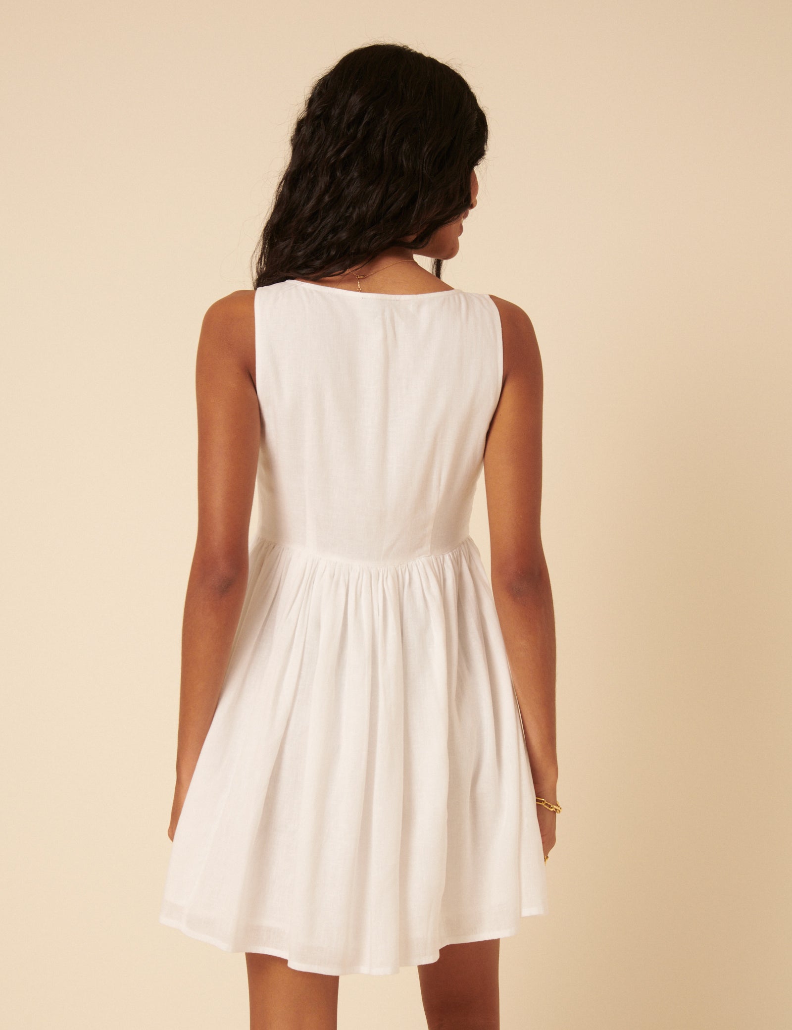 White Drop Waist Cora Mini Dress
