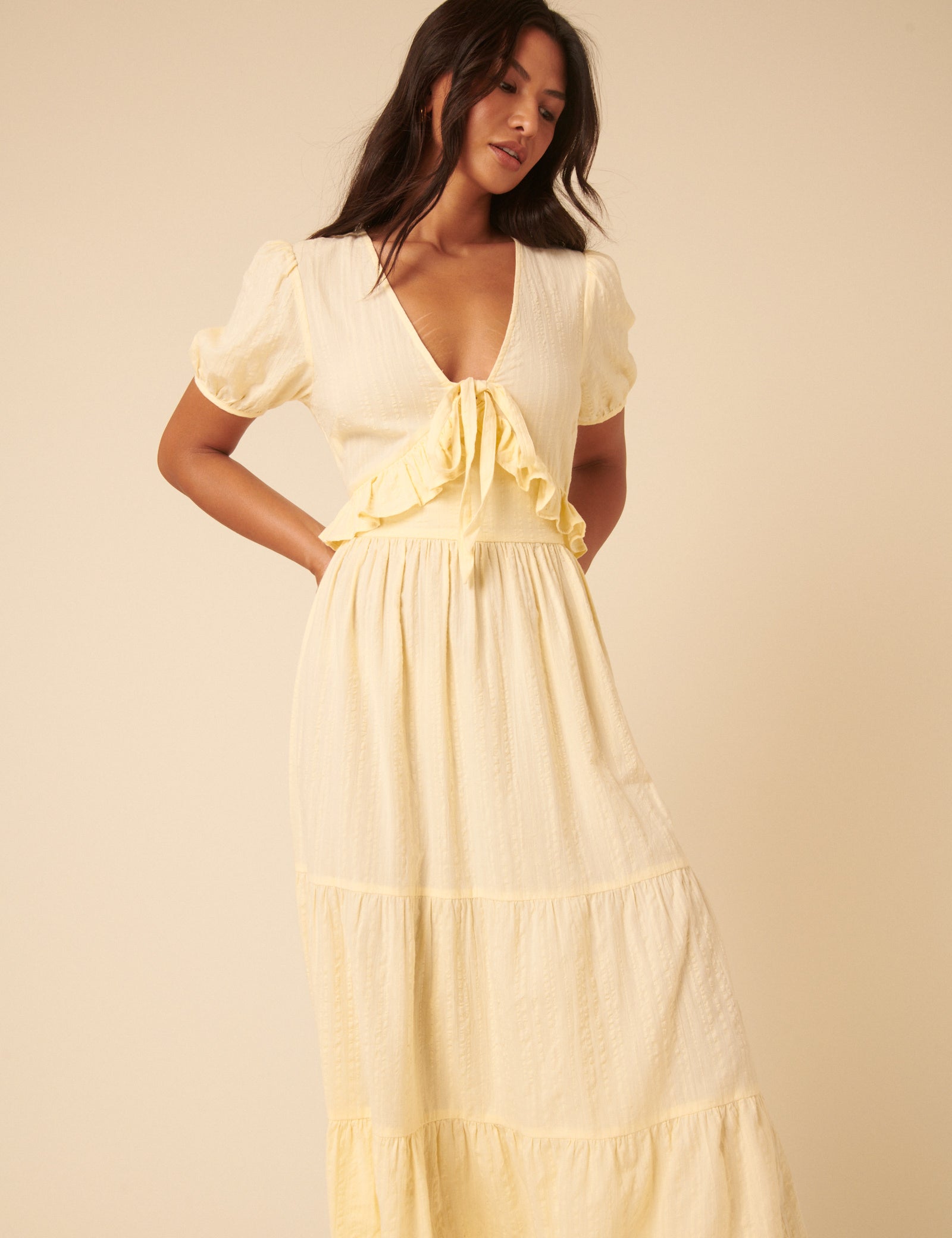 Butter Yellow Katie Midi Dress