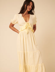 Butter Yellow Katie Midi Dress