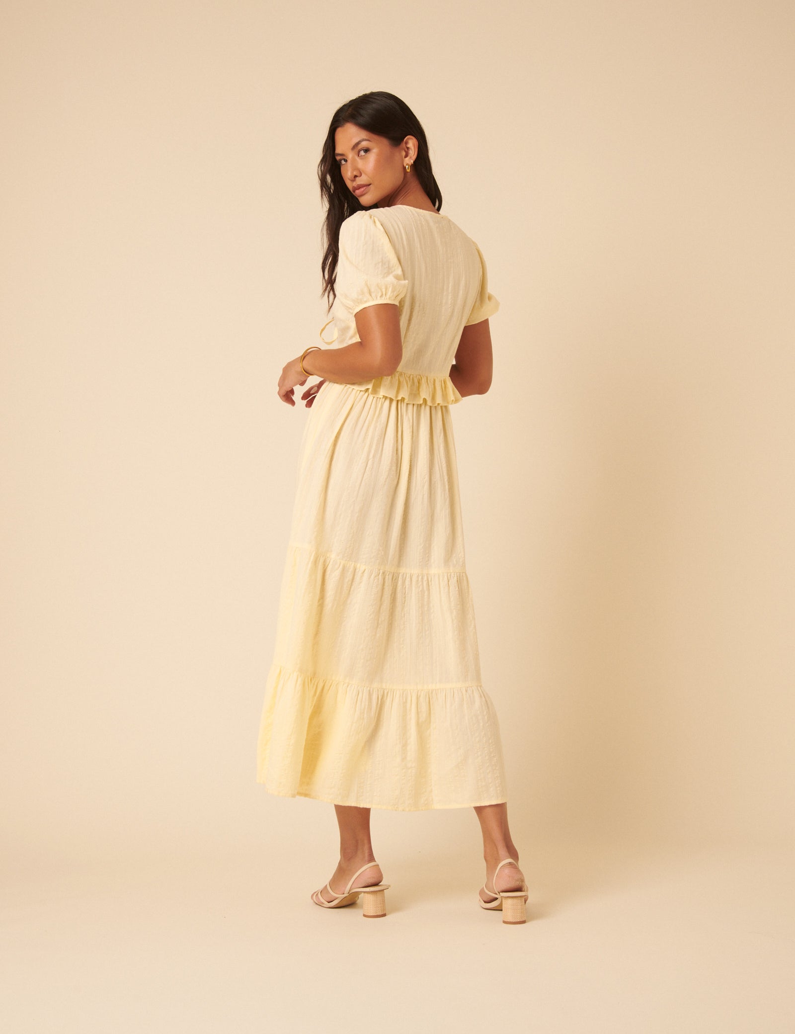 Butter Yellow Katie Midi Dress