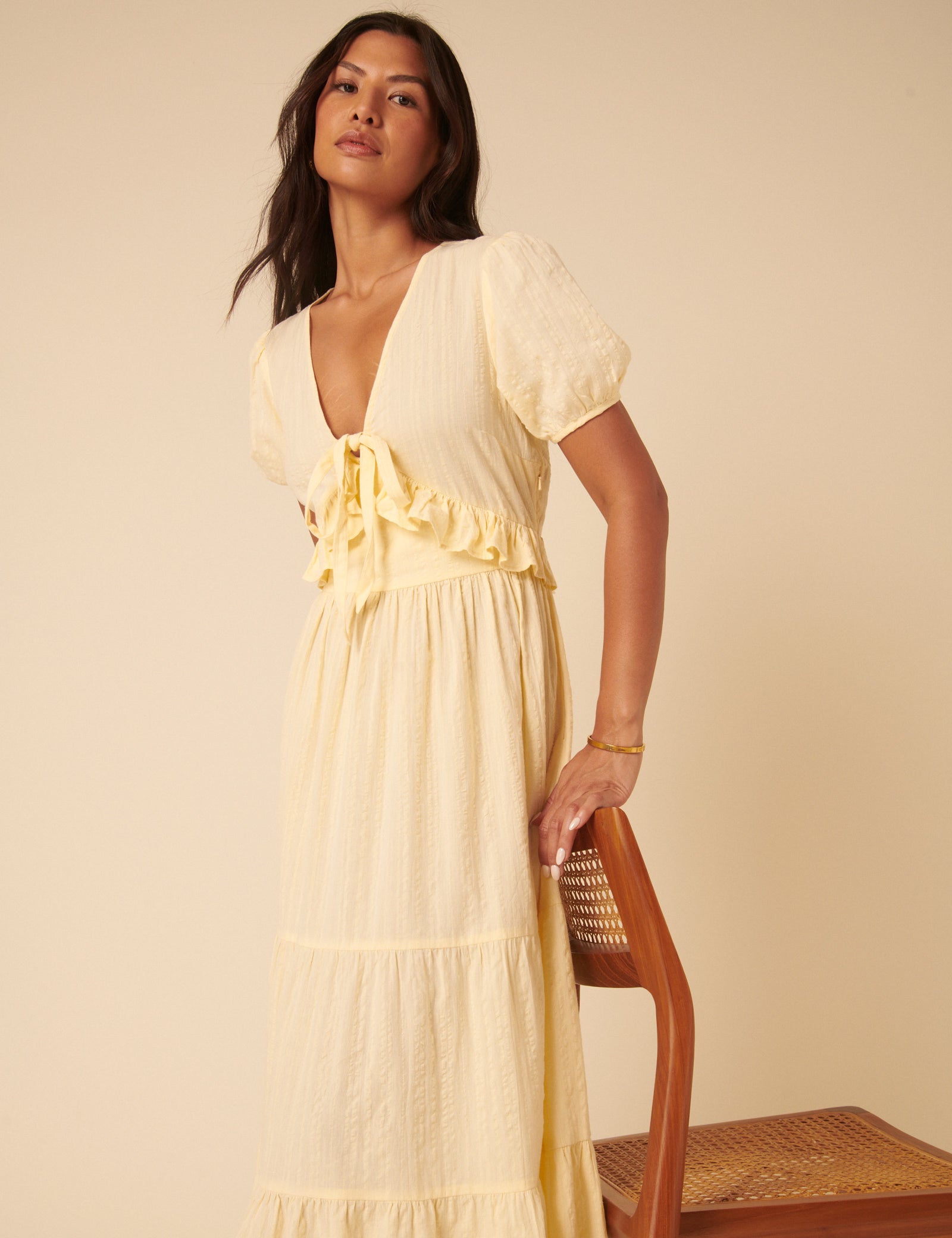 Butter Yellow Katie Midi Dress