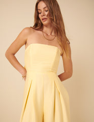Butter Yellow Bandeau Rory Jumpsuit