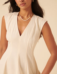 Cream Toni Mini Skater Dress