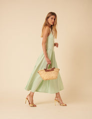 Mint Green Halter Neck Amie Midi Dress
