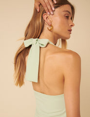 Mint Green Halter Neck Amie Midi Dress
