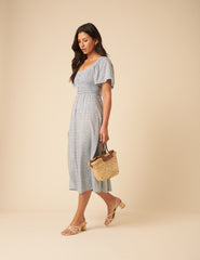 Blue Ditsy Floral Mia Midi Dress