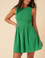 Green Sleeveless Charlie Mini Dress