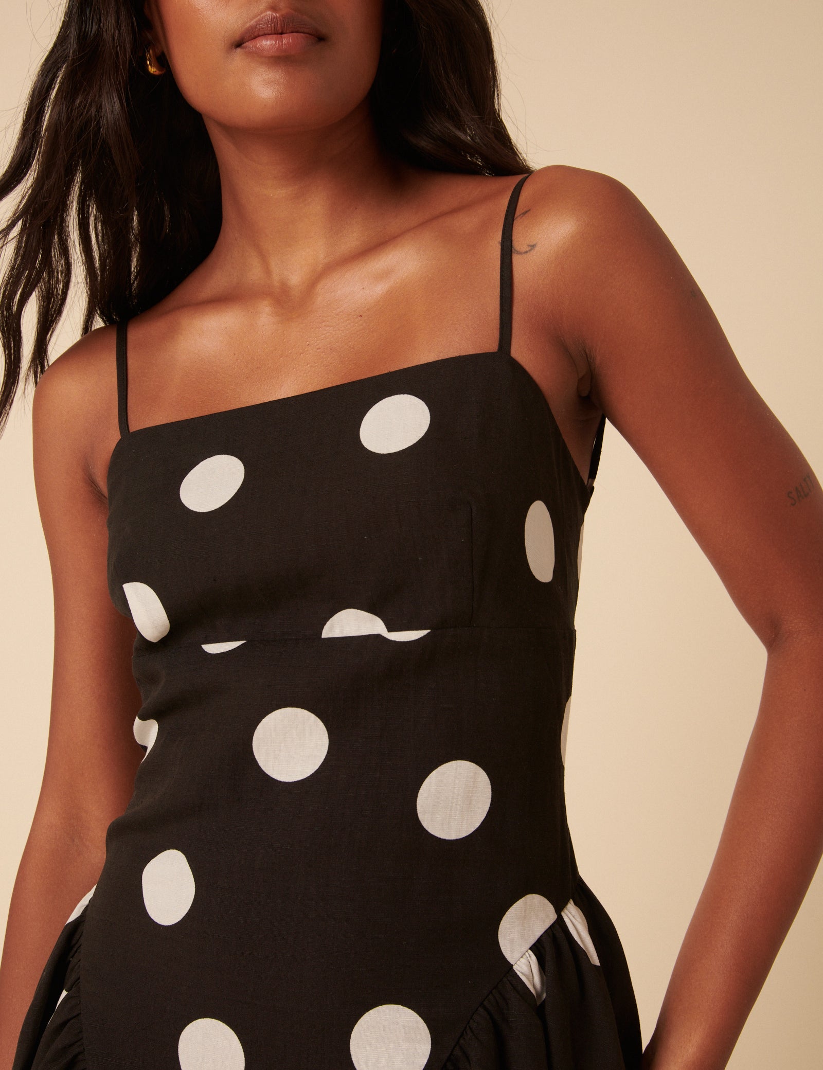Black Polka Dot Lupin Midi Dress