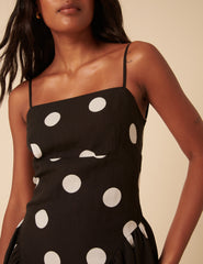 Black Polka Dot Lupin Midi Dress