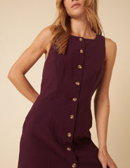 Burgundy Peri Pinafore Mini Dress